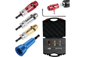 MRIYKIO Wire Stripping for Drill, Wire Stripping Tool & Wire Twisting Connector Set, Wire Twister Tool for Drill, 5 in 1 Quickly Drill Wire Stripping Professional Electrician Tools Set（5pcs）