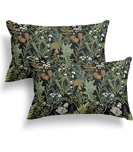 Amazon.com: Green Plant Throw Pillow Cover Queen Size Set of 2