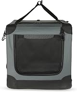 Amazon Basics 4-Doors Portable Soft-Sided Folding Travel Crate Grey S 66x46x46 view 5