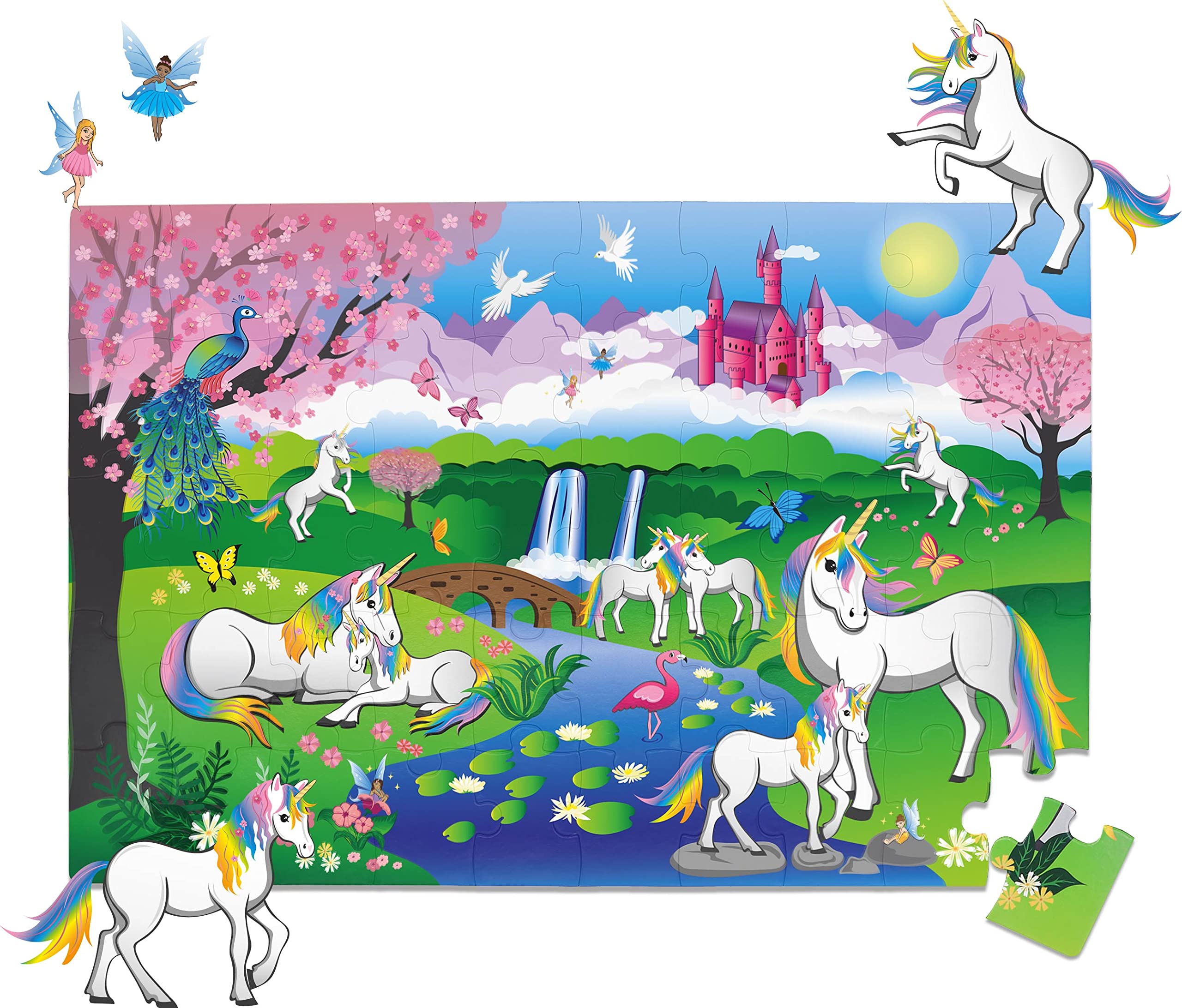 Amagenius Unicorn 50pcs floor puzzle 60 x 40 cm Large pieces for Children 3+