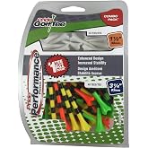 Pride Performance Plastic Golf Tees - Combo 50 Pack - 40 3-1/4&rdquo; and 10 1-1/2&rdquo; - Citrus Mix - #1 Brand on Tour - The Perfect Tee for Any Hole