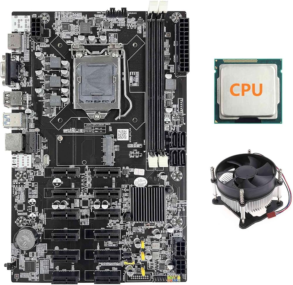 Lodokdre B75PE 12 PCIE Mining Board LGA1155 DDR3 MSATA CPU Fan