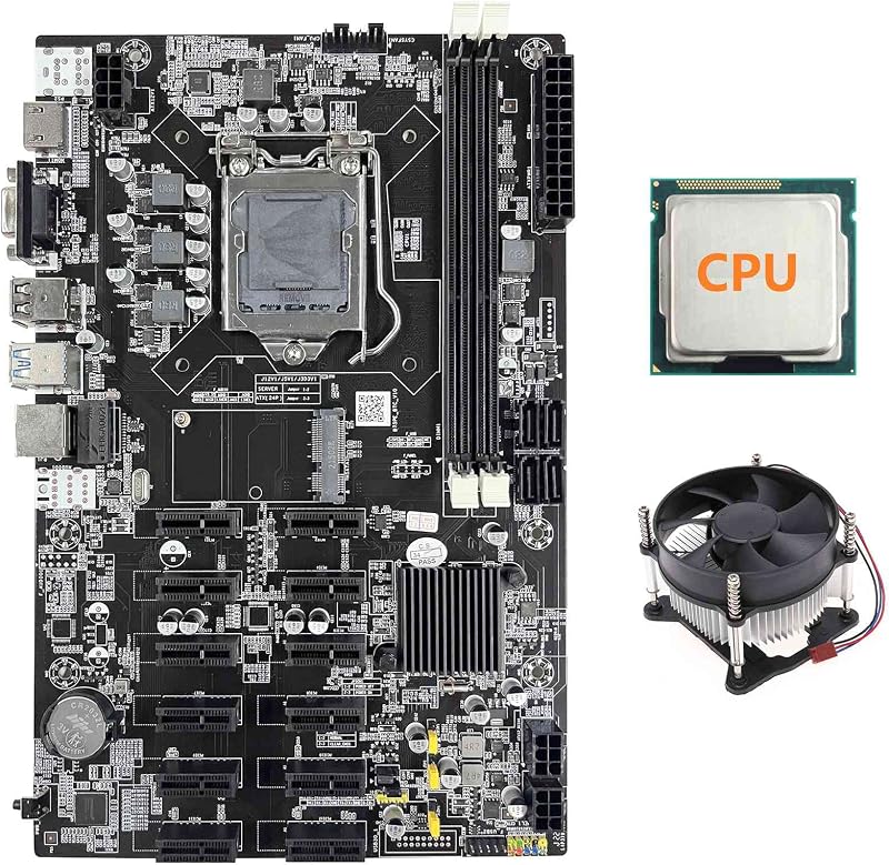 Lodokdre B75PE 12 PCIE Mining Board LGA1155 DDR3 MSATA CPU Fan