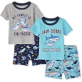 The Children's Place Baby-Boys and Toddler Snug Fit 100% Cotton Short Sleeve Top and Shorts 2-Piece Pajama Set
