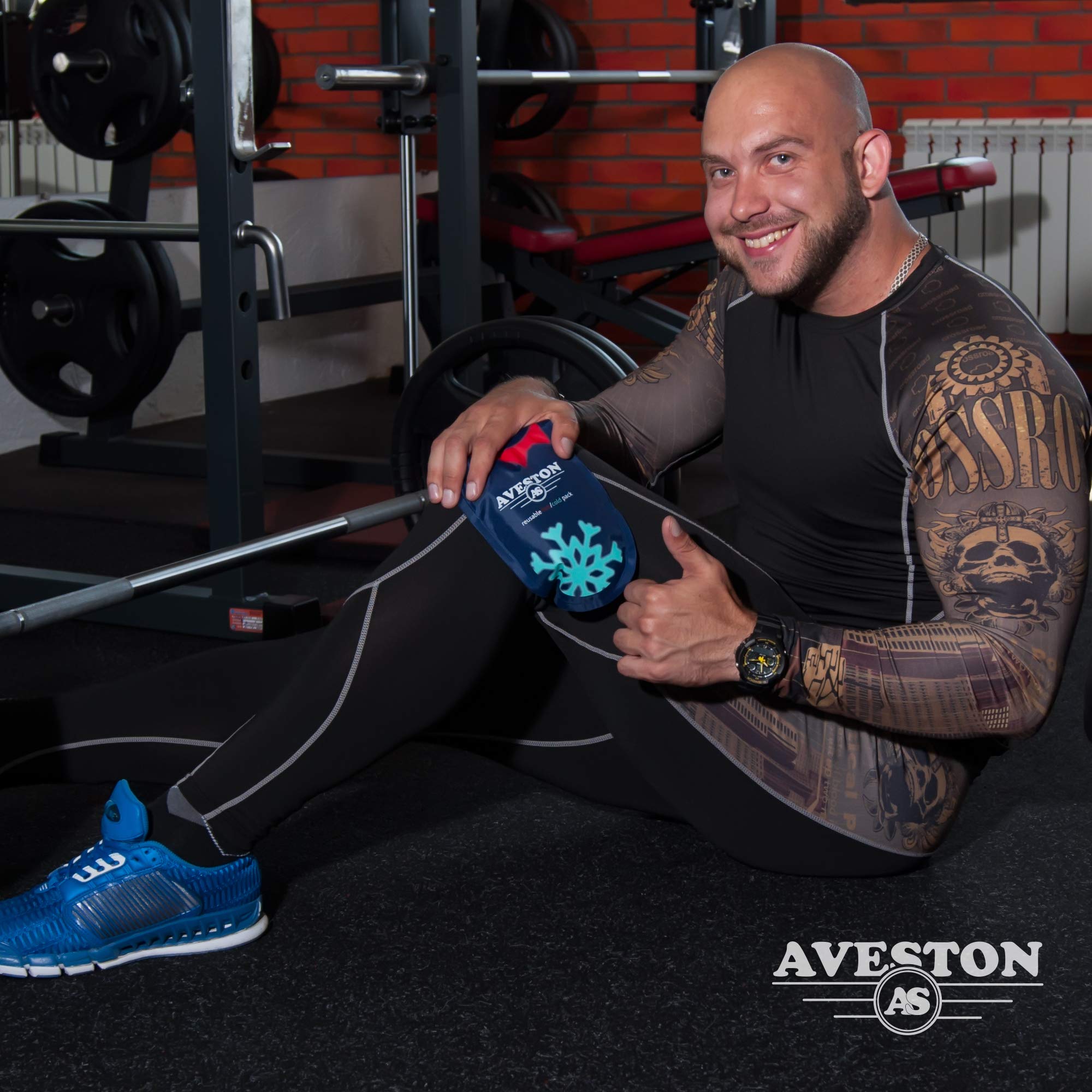 AVESTON Ice Gel Cold Pack for Injuries – Reusable Flexible 2 Ice Packs Set for Knee Ankle Back Shoulder Neck Hot Cold Therapy Compress for Women Men + Free Thermal Bag