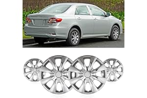 WOLFSTORM 15" Hubcaps for Toyota Corolla 2009-2019 Steel Wheels, R15 Car Hubcaps Snap On Installation 15 Inch Wheel Rim Cover Set of 4, Chrome