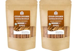 52USA Organic Ceylon Cinnamon Sticks, 1 Ounce (Pack of 2), True Cinnamon Farmed in Sri Lanka, Whole Cinnamon Sticks Bulk, Vegan, Non GMO, 56g