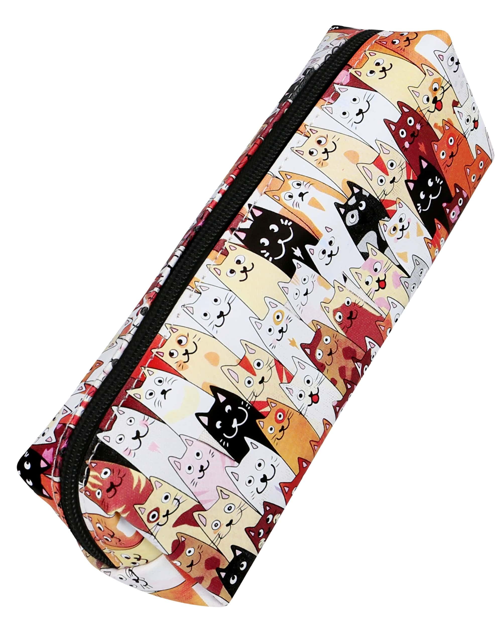 Online Pencil case Fluffy Cats Stylish for Girls & Boys, Ideal for School, University & Office with Practical Zip for Storing pens & Cosmetics
