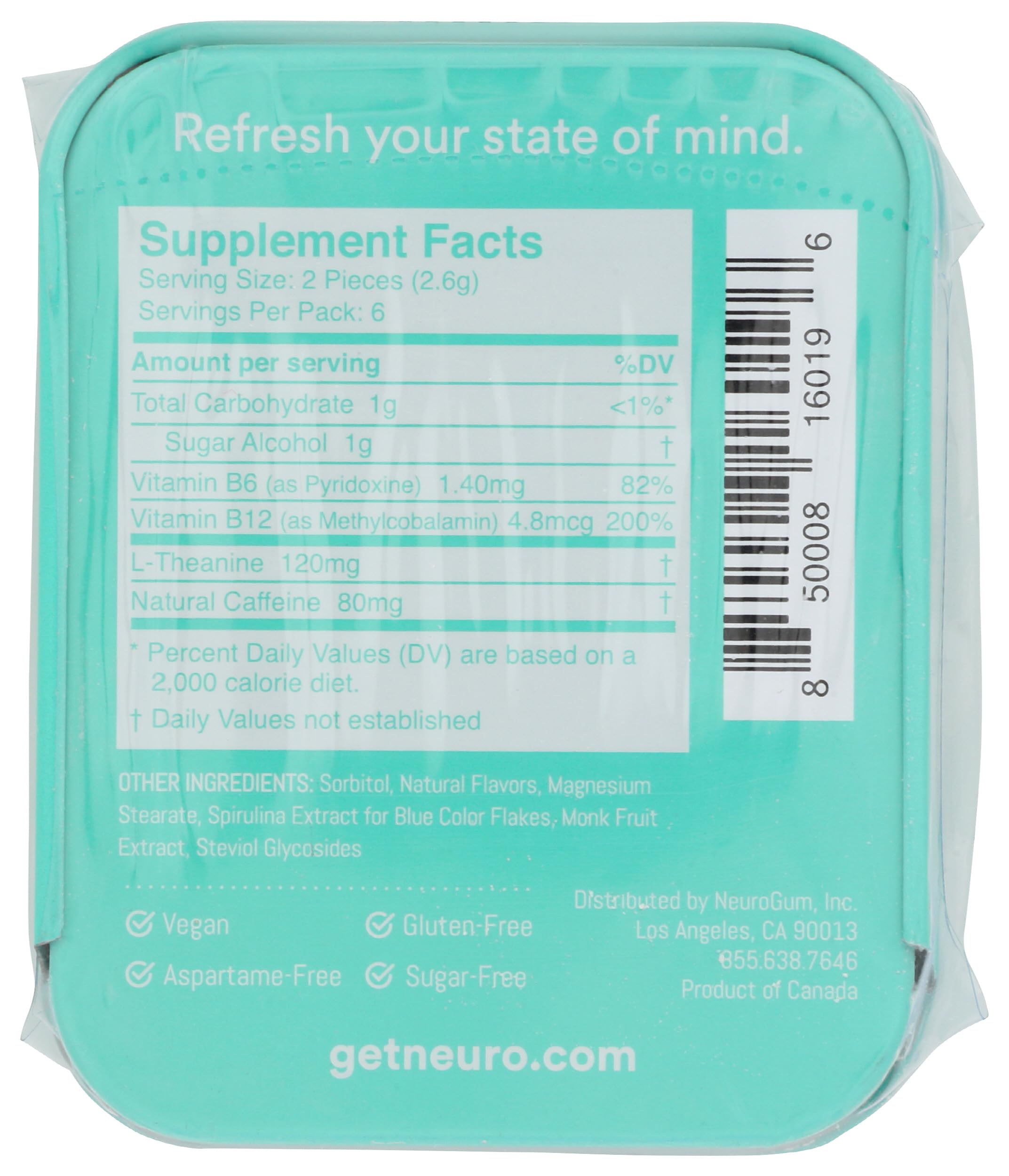 Neuro, Mints Energy Focus Mint Single, 12 Count