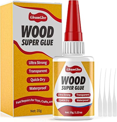 GleamGlee Super Glue for Wood 35g Clear Waterproof Bond Cement