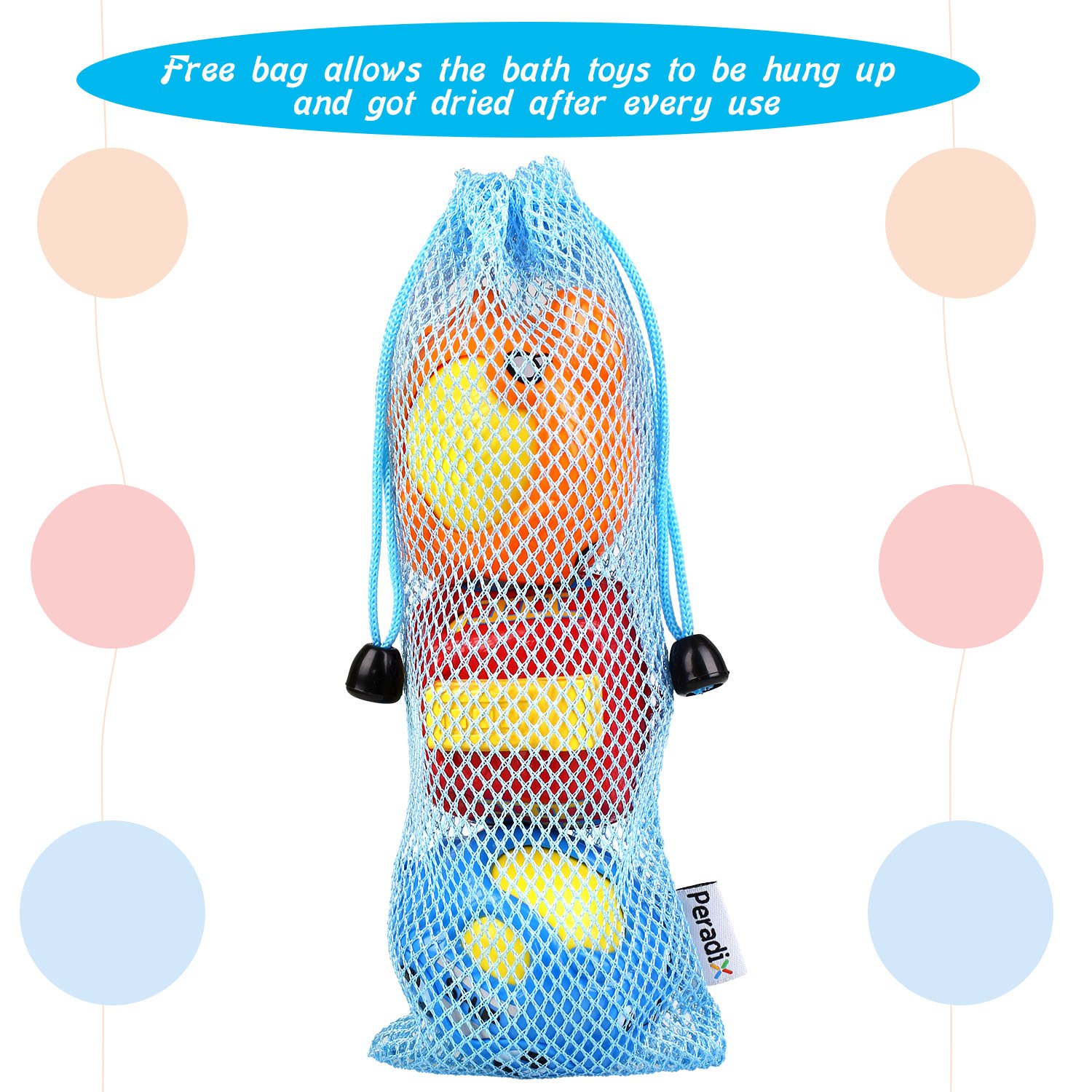 Peradix Children\'s Safe Water Toys 3 Pcs Floating Bath Toy, Fun Pool Game - Multi-coloured (Car)