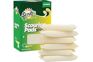 SCRUBIT Multi-Purpose Scouring Pad by Scrub-It - Non-Scratch Cleaning Dobie Pads for Pots, Pans, Dishes, Utensils & Non-Stick Cookware - Sponge Scrubbers Use for Kitchen, Bathroom & More (6 Pack)