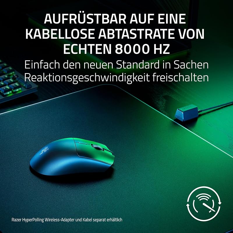 Viper V3 HyperSpeed - Kabellose Esports Gaming-Maus - Focus Pro 30K DPI Sensor - bis zu 280 Std. Akku, Mechanische Maus-Switches 2th Generation - kabellose Abtastrate 4000Hz- PC/Mac | Schwarz