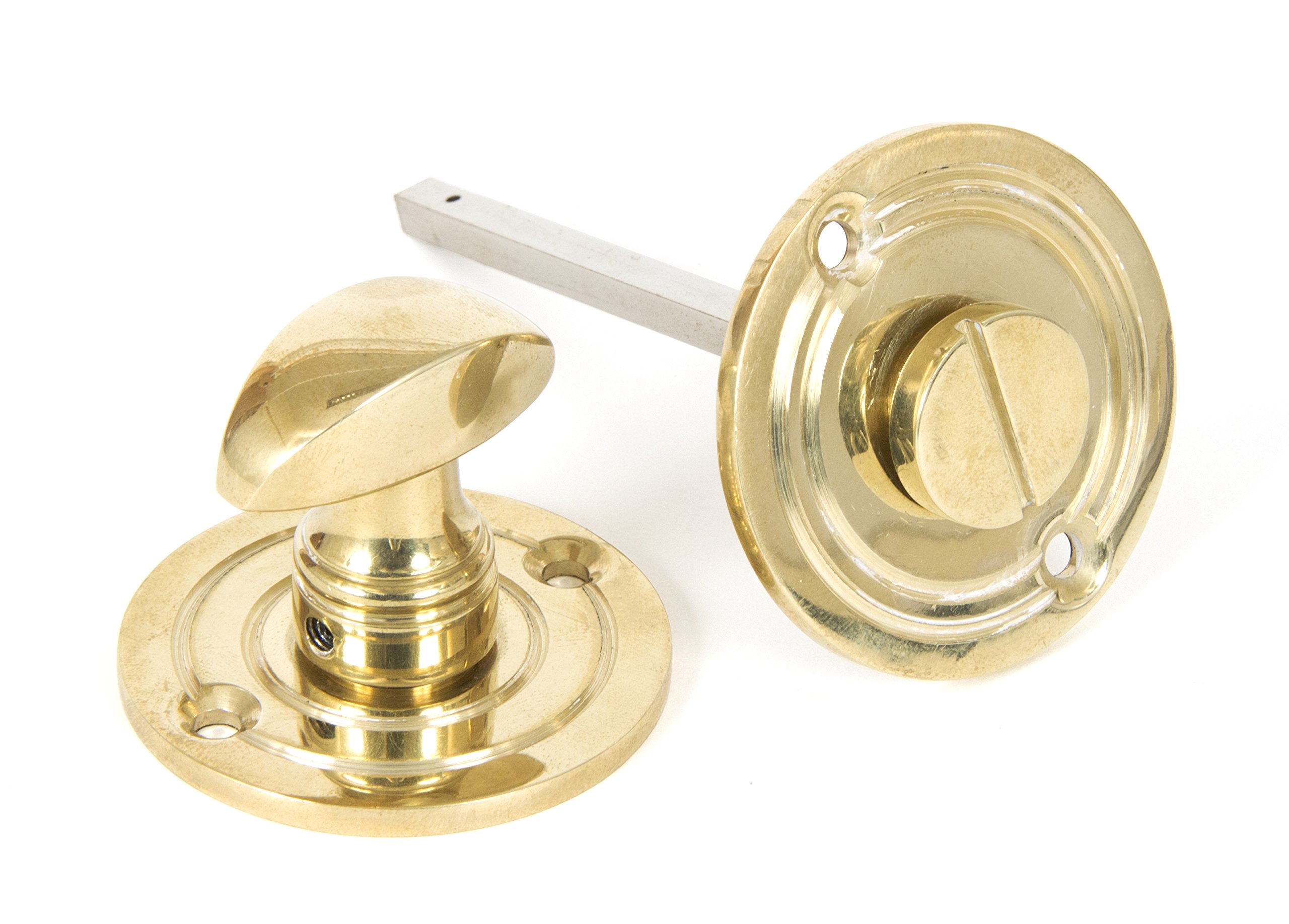 From The Anvil Polished Brass Round Bathroom Thumbturn