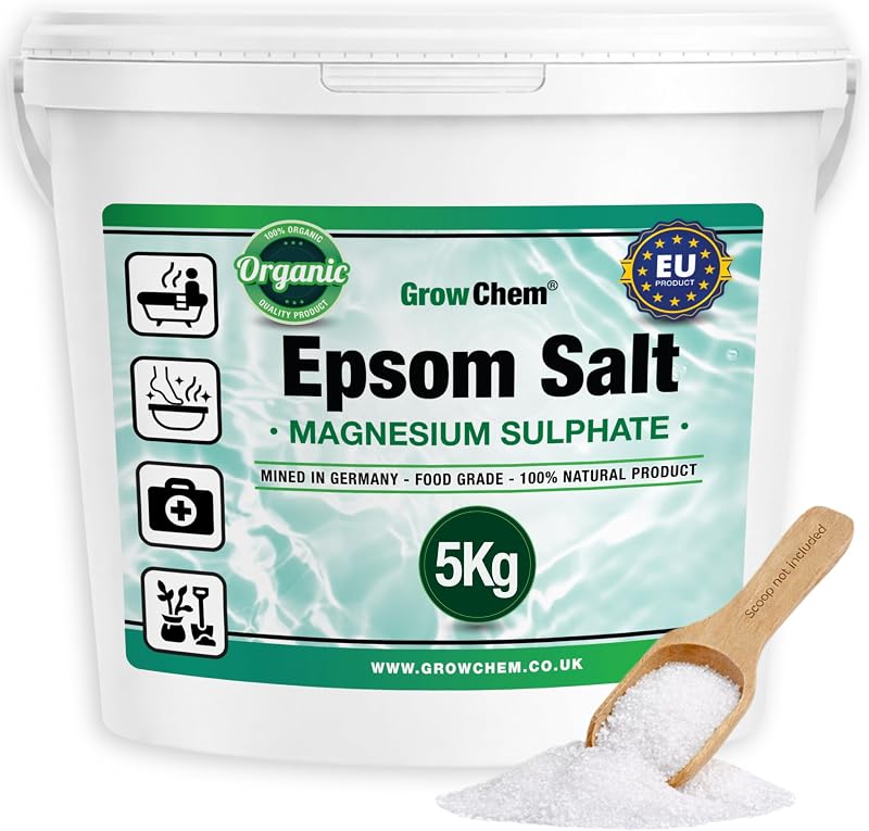 Grow Chem Natural Epsom Salts 5KG Pure Magnesium Sulphate EU Quality
