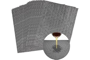 ZNDAW 20 PCS Oil Absorbent Pads, 13" x 10" Weight Dimpled Pad Polypropylene Mat for Oil & Fluid, Universal Water Absorbent Ma