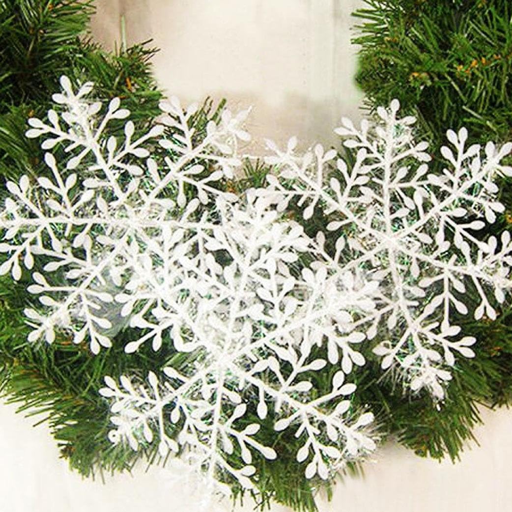 Christmas decorations,IEason 30Pcs New Classic White Snowflake Ornaments Christmas Holiday Party Home Decor (White)
