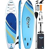 PORTAL SUP Inflatable Paddle Board for Adults 10'6'' Stand Up Paddleboard,Non-Slip Deck Blow up Paddle Boards with Adjustable Paddle, Carry Bag, and Repair Kit