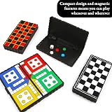 abeec 4 Mini Magnetic Travel Board Games Chess Snakes Ladders Ludo Draughts view 5