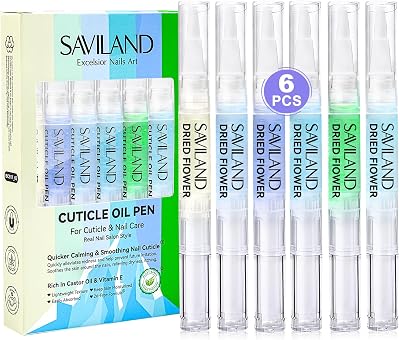 SAVILAND Cuticle Oil Pen 6Pcs Vitamin E Nail Care Set with Plant Extracts