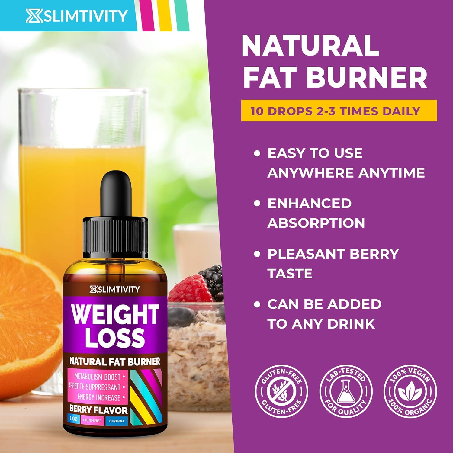 Diet Drops for Appetite Suppression - Weight Loss Drops for Adults - Appetite Suppressant for Fast Weight Loss - Advanced Metabolism Booster - Hunger Suppressant for Fat Burn: Health & Personal Care