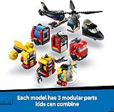 LEGO City 3in1 Helicopter Fire Engine Submarine Remix 60462 3 Minifigures view 4