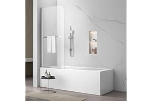 Sunrosa Pivot Tub Door 34"×58", Folding Bathtub Shower Door with Tempered Glass, Shower Door for Bathtub in Chrome