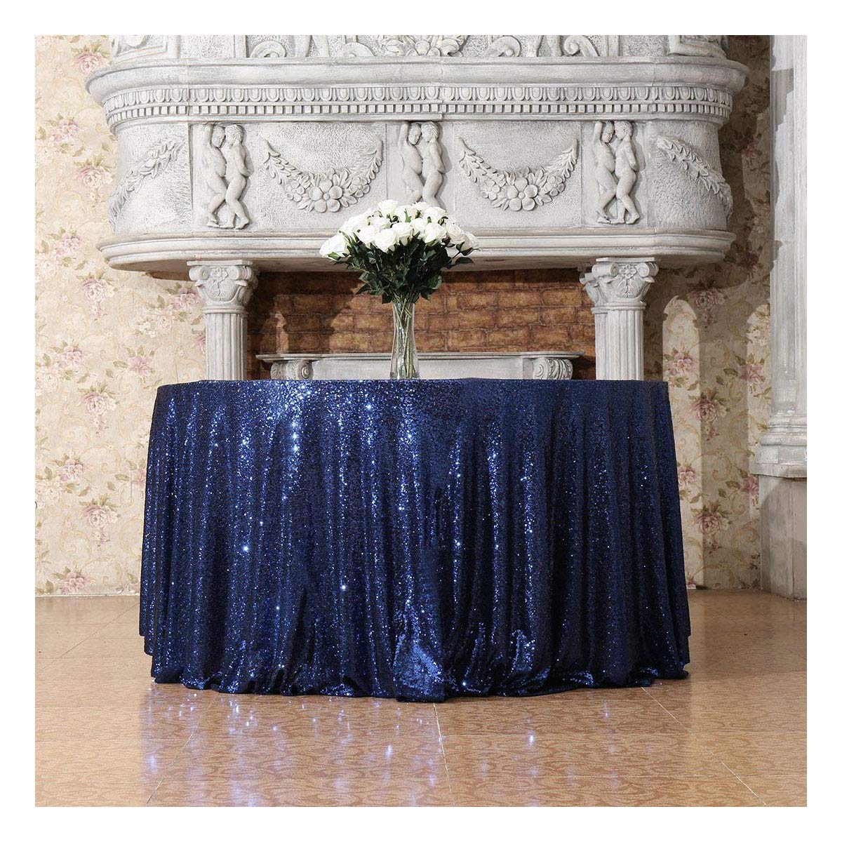 Best navy sequin table cloth