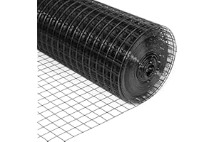 FORIMO 48'' x 100' 1/2inch Hardware Cloth 16 Gauge Black Vinyl Coated Welded Fence Mesh for Home and Garden Fence and Home Improvement Project (48'' x 100')