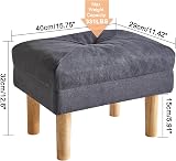 YMYNY Foot Stool Ottoman Small with Sponge Seat 40x29x32CM Dark Grey HBD023BG view 3