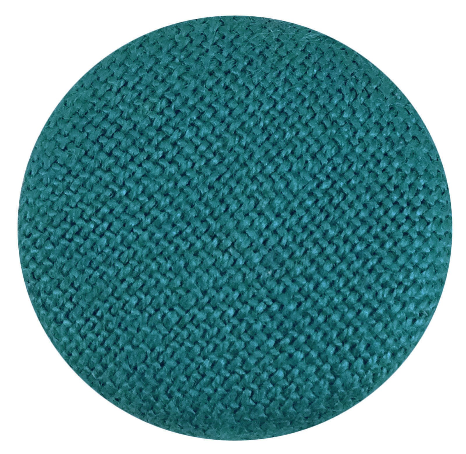 Knitwit Decorative Rayon Fabric Covered Round 2 Holes Teal Blue Buttons Sewing Craft - Pack of 12 Pieces — image 1