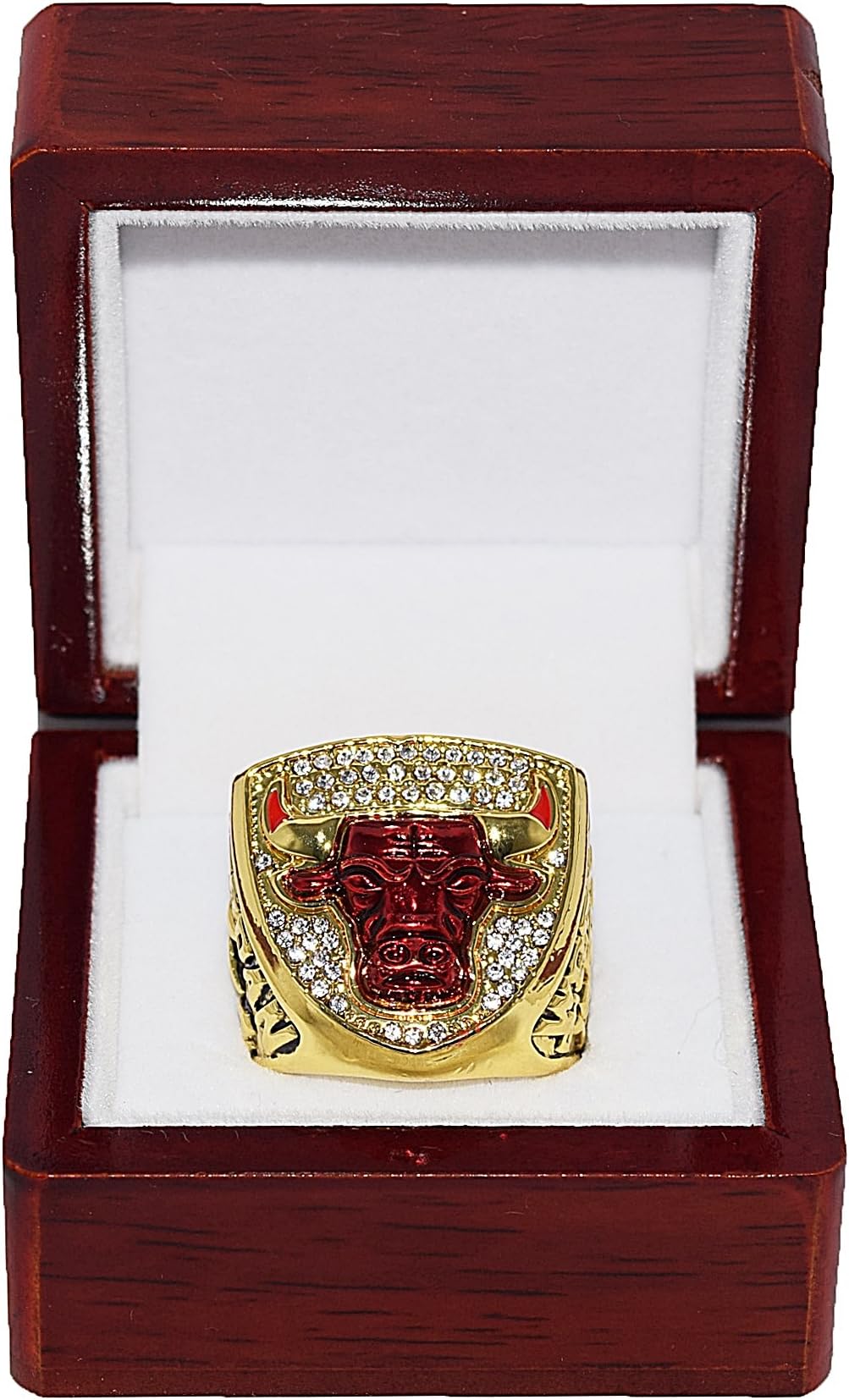 CHICAGO BULLS (Michael Jordan) 1993 NBA FINALS WORLD CHAMPIONS (3-Peat) Vintage Rare & Collectible High-Quality Replica NBA Basketball Championship Ring with Cherrywood Display Box