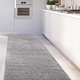 THE RUGS Living Room Shag Rug Grey 80x300 cm 30 mm Thick Easy Clean view 2