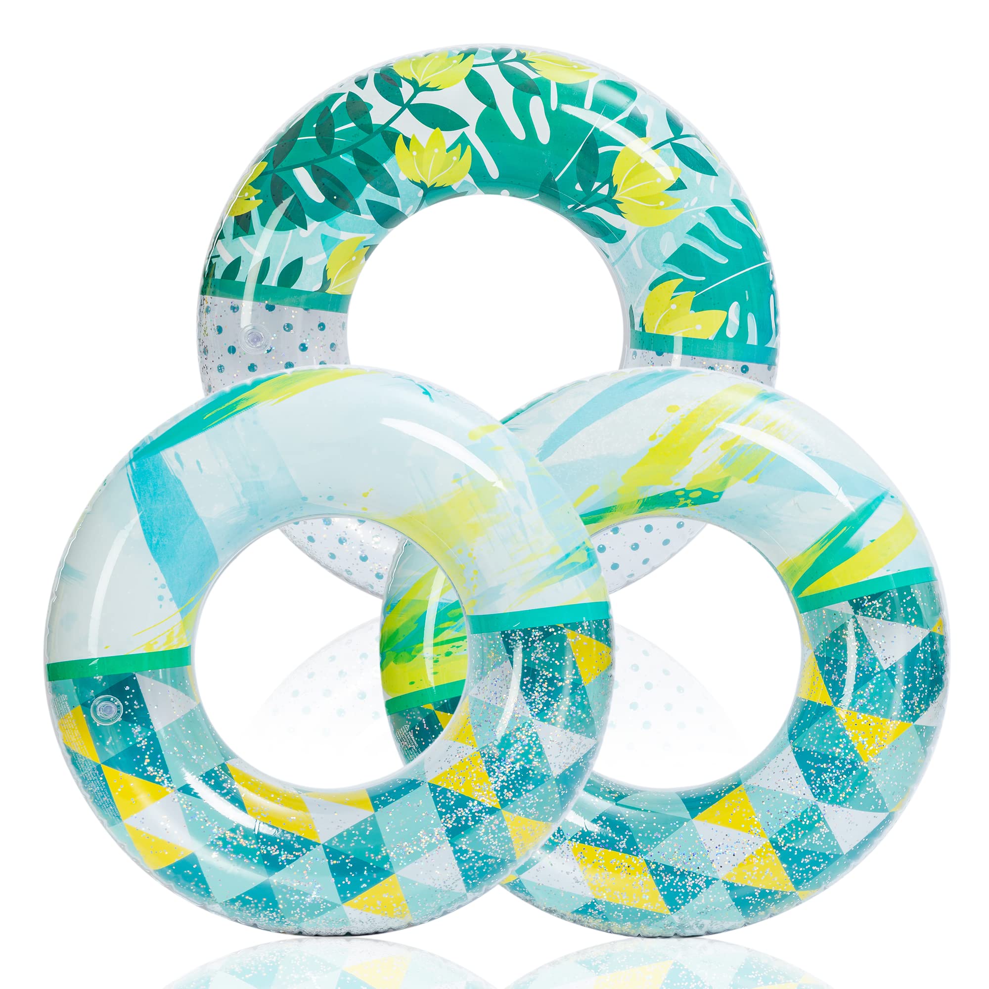 thumbnail image 2 of WELIN 3 Pack Inflatable Pool Lounge Chairs With Cup Holders - Thick PVC Floaties For Adults & Family 2 of 11