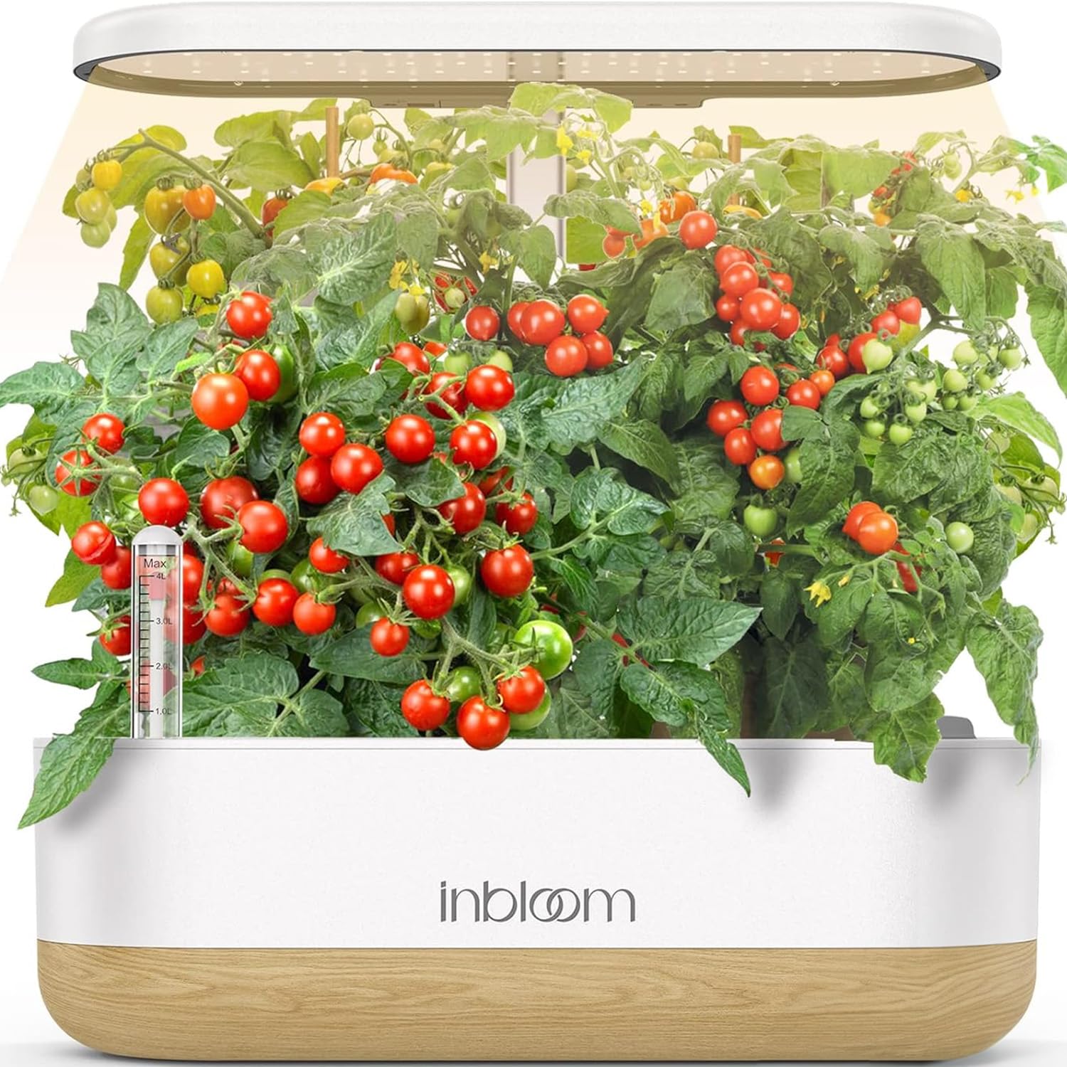 Photo 1 of inbloom Hydroponics Growing System 12 Pods, Indoor Herb Garden with LEDs Full-Spectrum Plant Grow Light, Water Shortage Alarm, Automatic Timer, Height Adjustable,Gardening Gifts for Women, White