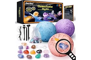 GobiDex Gemstones Dig Kit, Solar System Science Kit for Kids, Excavate 15 Real Gems, STEM Educational Space Toys Planet Collection Kit, Archaeology Geology Science Projects Gift for Boys&Girls Age 6+