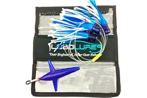 Lobo Lures #214 Tuna 7" Chugger Daisy Chain Teaser 400lb Leader | 3 Color Options | + | Premium Storage Bag |