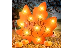 VIHOSE Fall Inflatable Decorations 5. 25 ft Thanksgiving Blow up Decor Fall Maple Leaves LED Lights Inflatable Decoration for Autumn Harvest Indoor Outdoor Yard Garden Lawn Party
