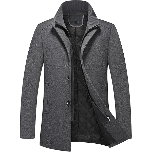 Amazon.com: VearFit Women's Zipper look Wool Trench Coat Blend Pea