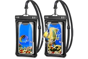 SHANSHUI Floating Waterproof Phone Pouch, Premium TPU Waterproof Phone Case Holder with Adjustable Lanyard for Swimming, Boating, Fishing, Rafting Fits Most Mobile Phones (Floatable/ 2Pcs)