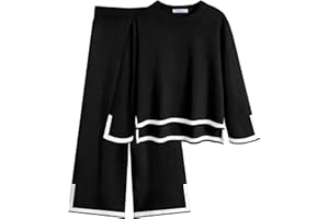 Arshiner Girl's 2 Piece Outfits Long Sleeve Knit Pullover Sweater Tops Wide Leg Pants Casual Fall Sets Tracksuits