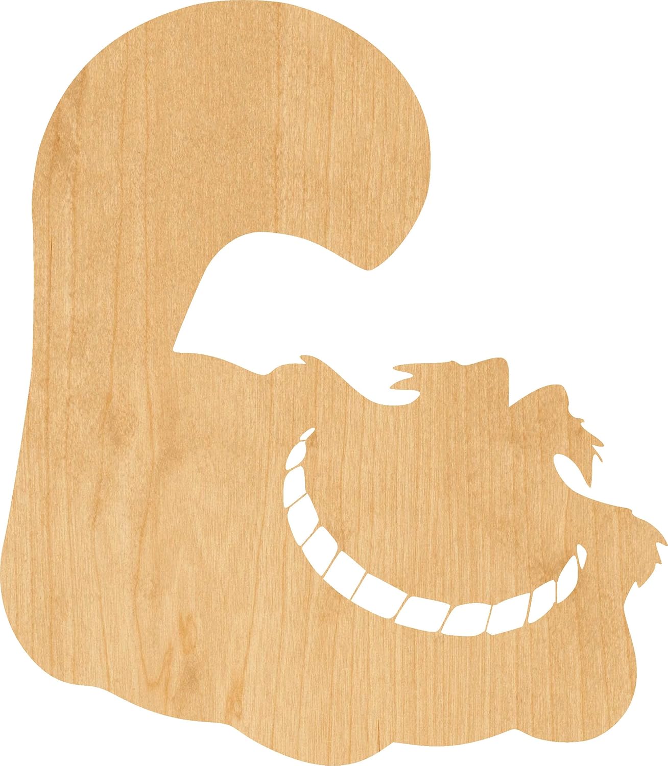 Mixed Media - Cheshire Cat Laser Cut Out Wood Shape Craft Supply - 4 Inch