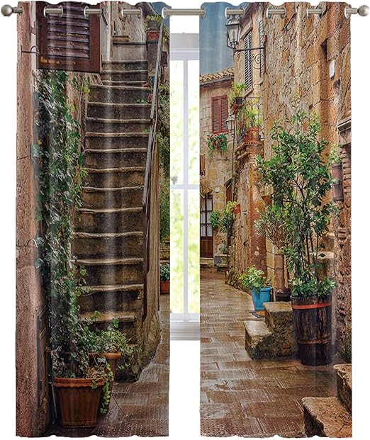 Amazon Com Fortune House Tuscan Decor Curtains View Of Old