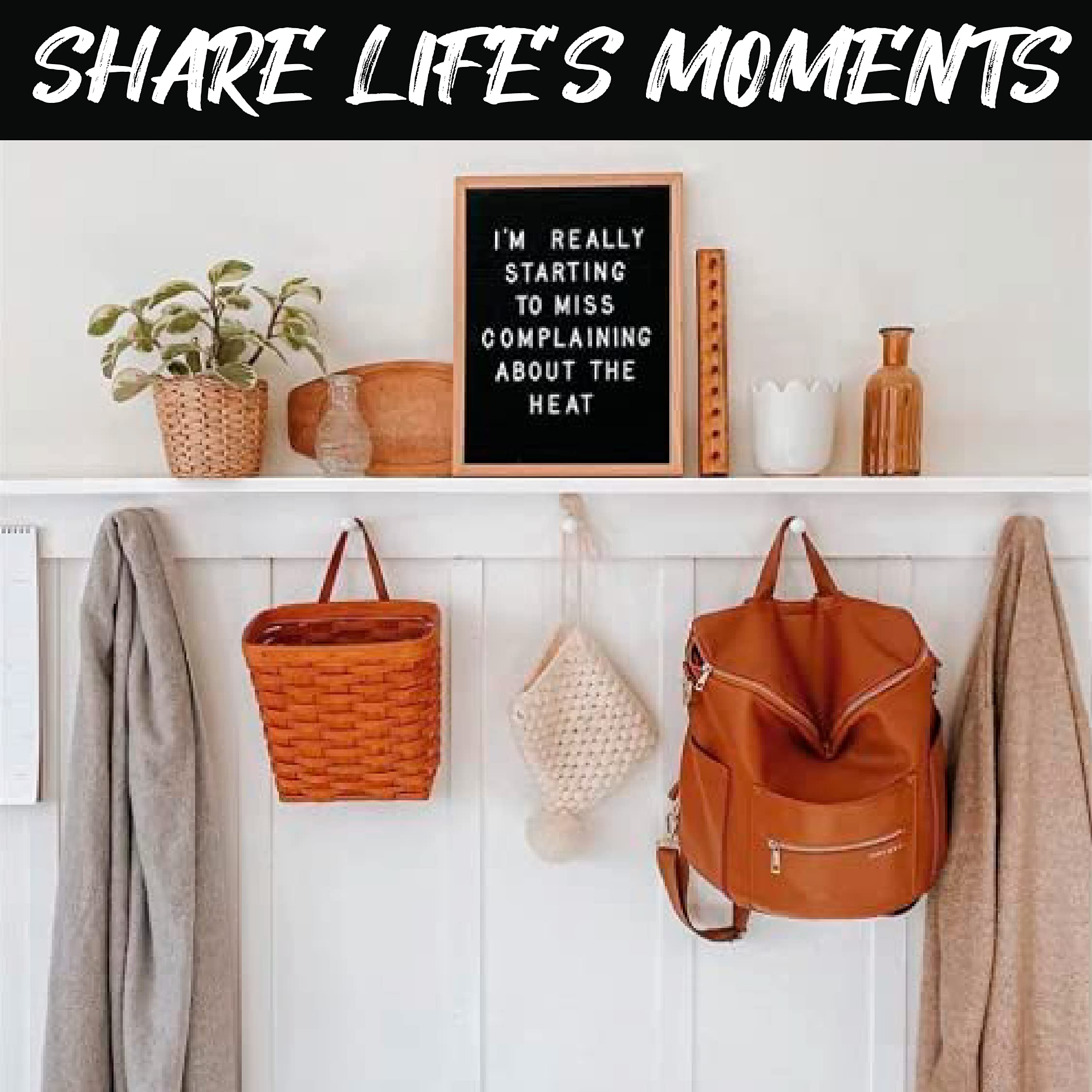 Black Felt Letter Board 12x16 Inches, Changeable Letter Board Plus 348 White Plastic Letters, Warm Oak Frame Wooden Letter Board w/Sawtooth Wall Hanger + Drawstring Pouch For Letterboard Letters