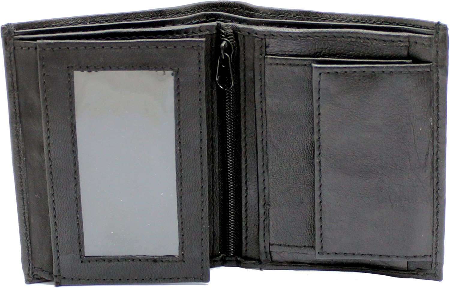 RAS Mens Compact Small Leather RFID Blocking Wallet Coin and ID Pocket 48 (Black), 9cm x 10.5cm