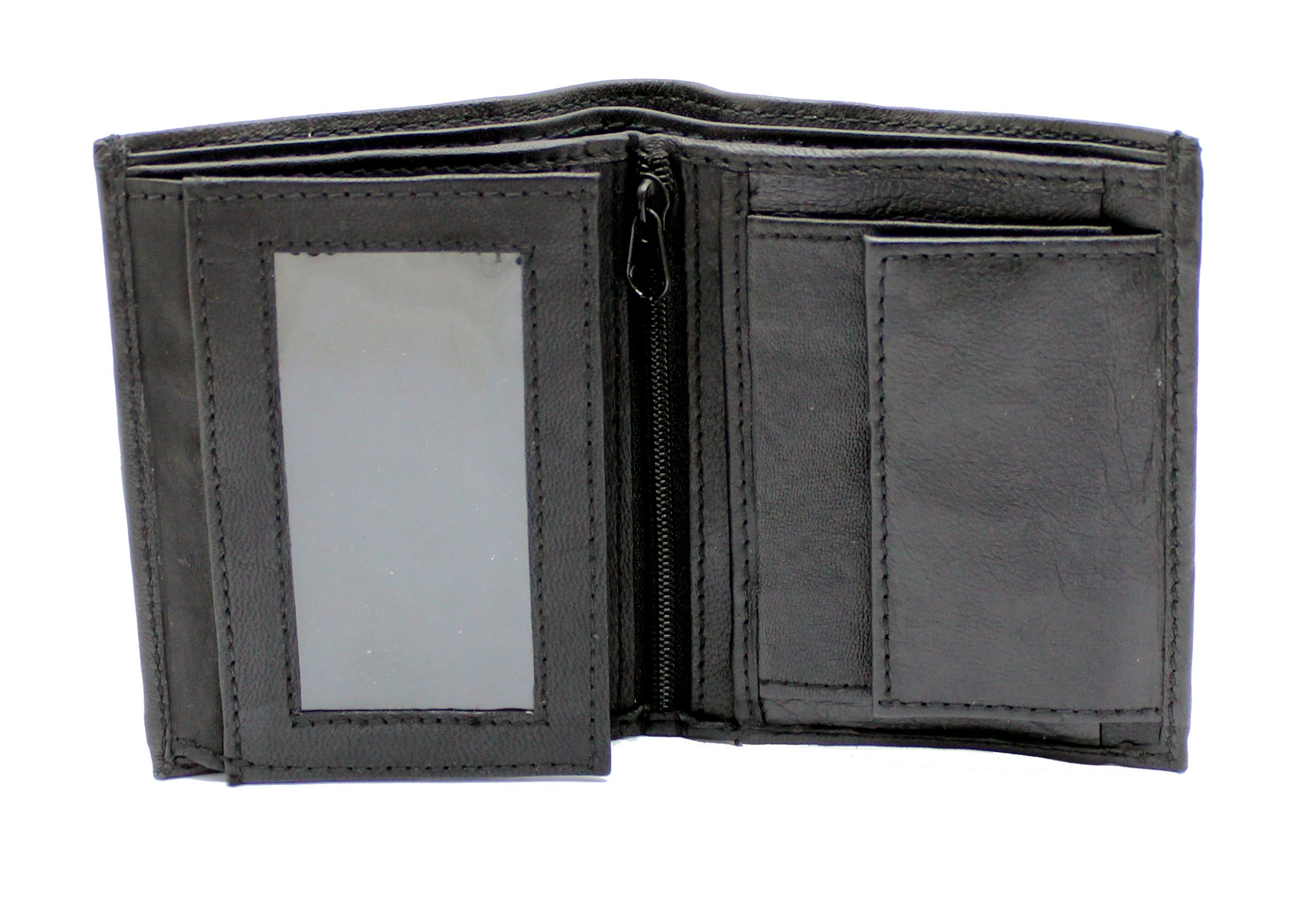 RAS Mens Compact Small Leather RFID Blocking Wallet Coin and ID Pocket 48 (Black)
