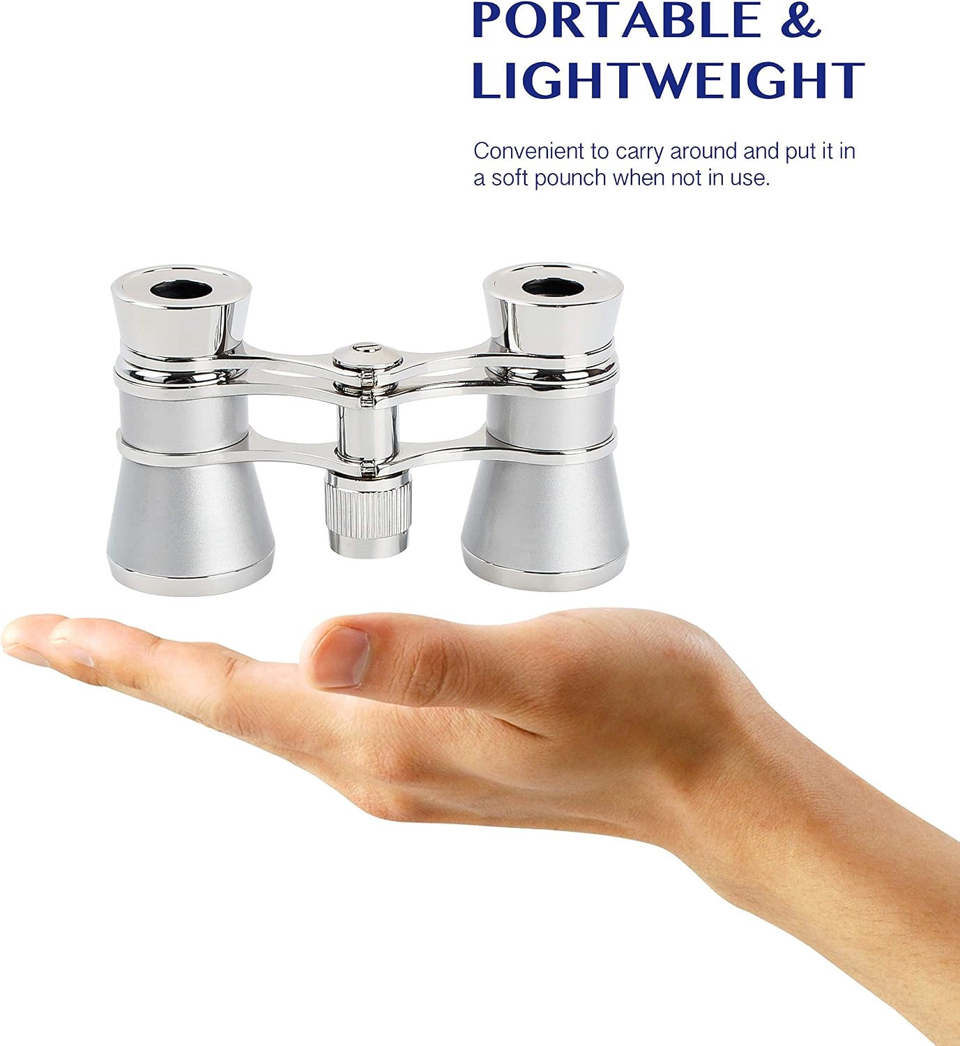 Aomekie Theatre Opera Glasses Binoculars 3X25 with Chain for Concerts Horse Racing Classical(Sliver) - Image 3