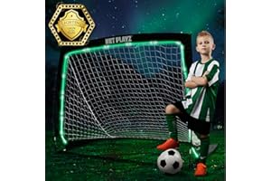 NetPlayz Soccer Goals (Light Up, Glow in The Dark) Kids Pop-up Soccer Net Football Goals, Portable,Black,4 x 3 Ft,NOS34140