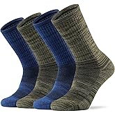 Ortis Men's Extra-Fine Merino Wool Cushioned Crew Socks with Light Weight Moisture Control Comfy for Men Outdoor Hiking Hiker