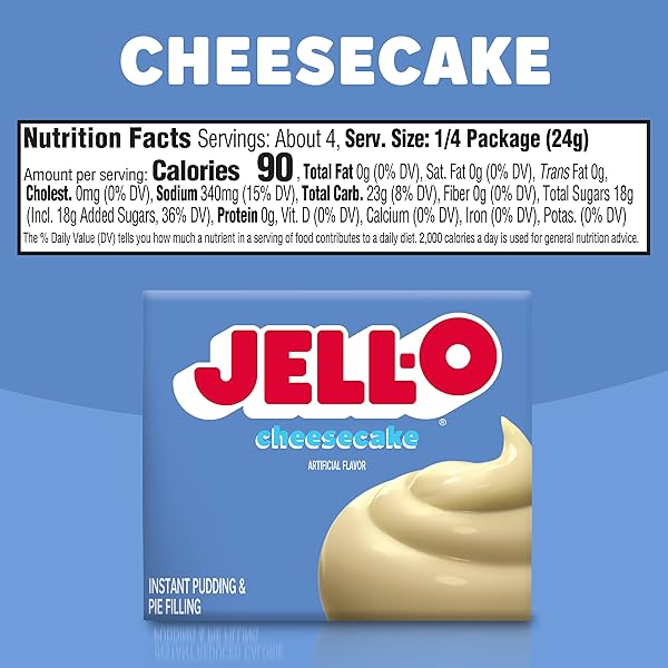 JELL-O CHEESECAKE INSTANT PUDDING & PIE FILLING MIX, 3.4 OZ BOX